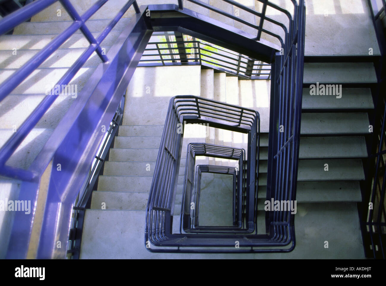 A descending stairwell Stock Photo