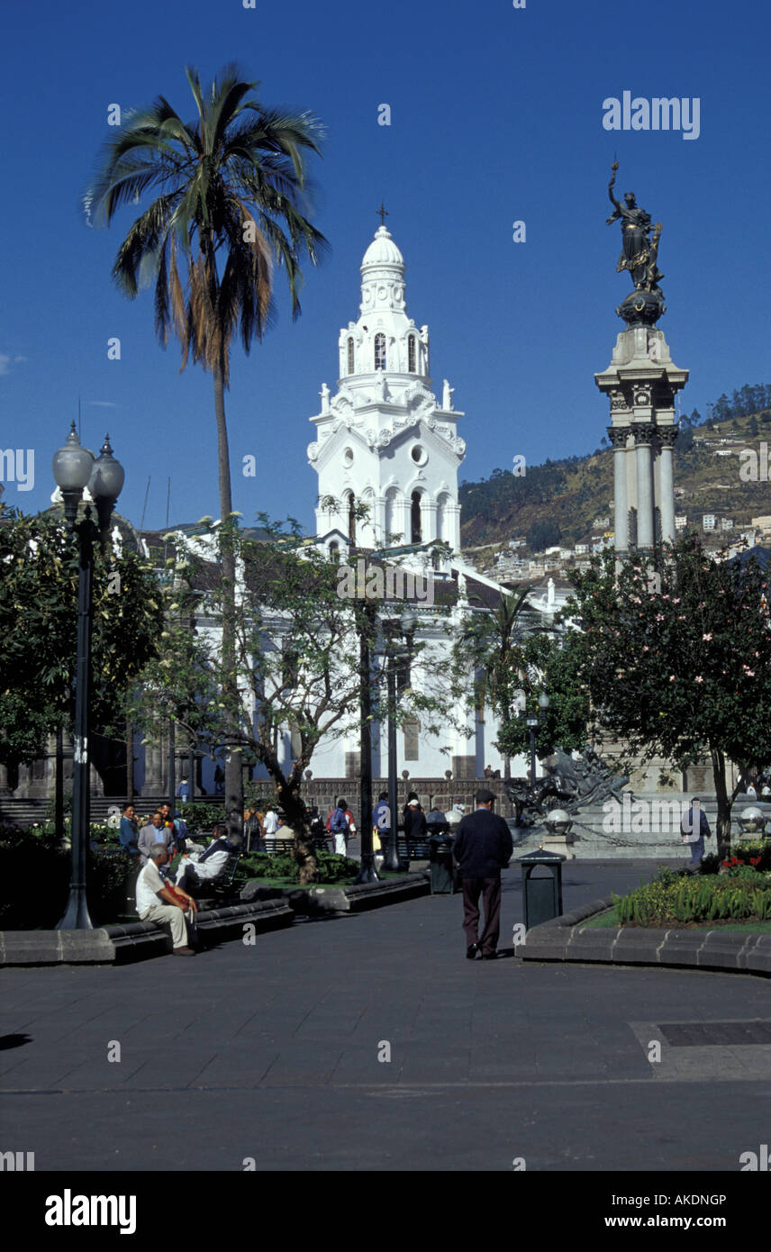 The Plaza de la Independencia or Plaza Grande in the Old Town, Quito, Ecuador Stock Photo