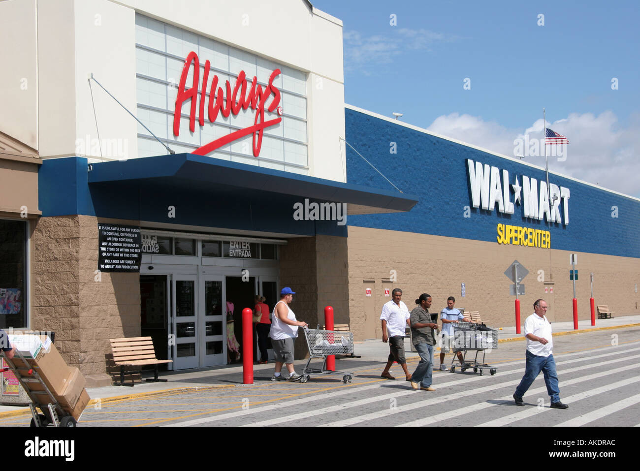 Hialeah Florida Gardens Wal Mart Parking Lot Retail Discount