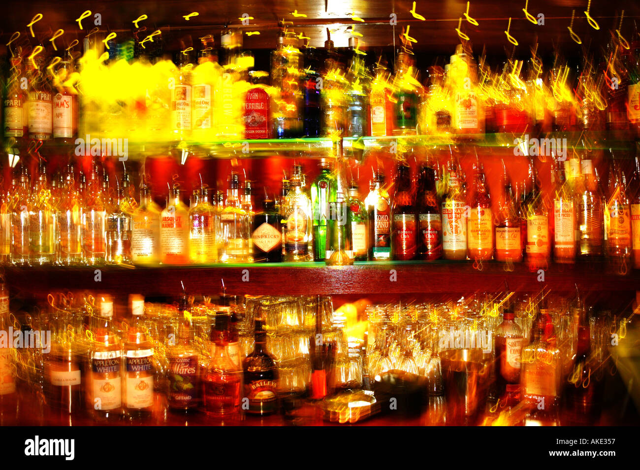 back bar bottles Stock Photo Alamy