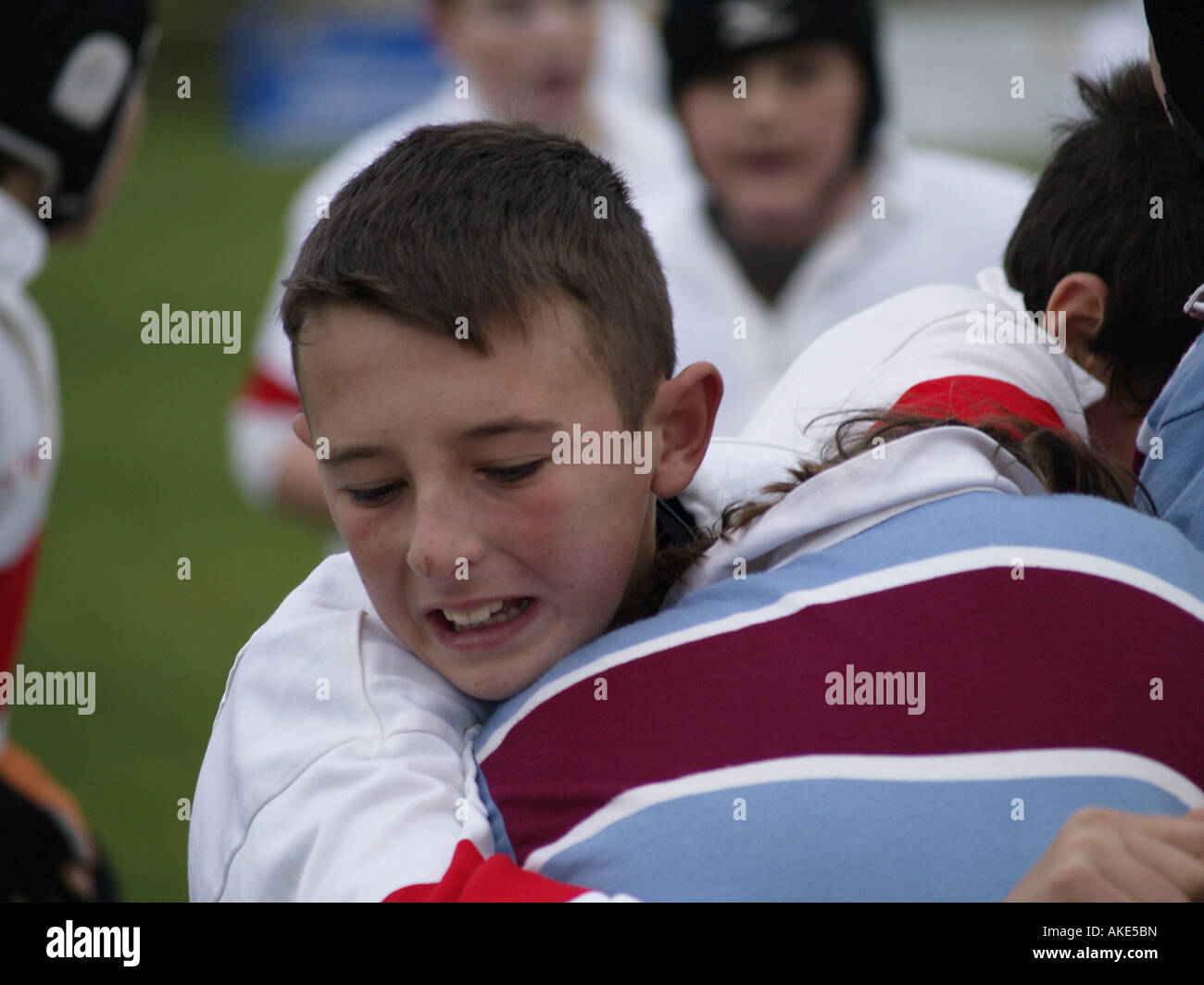 Junior Rugby. Bude vs Camborne, Cornwall U.K Stock Photo
