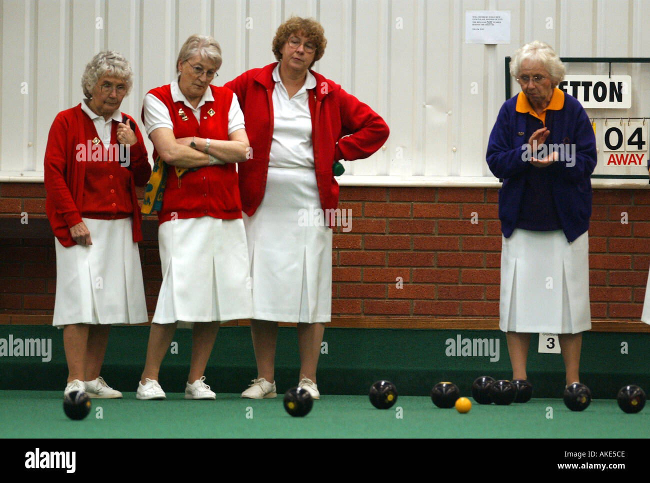 Ladies Indoor Bowls tournament Stock Photo
