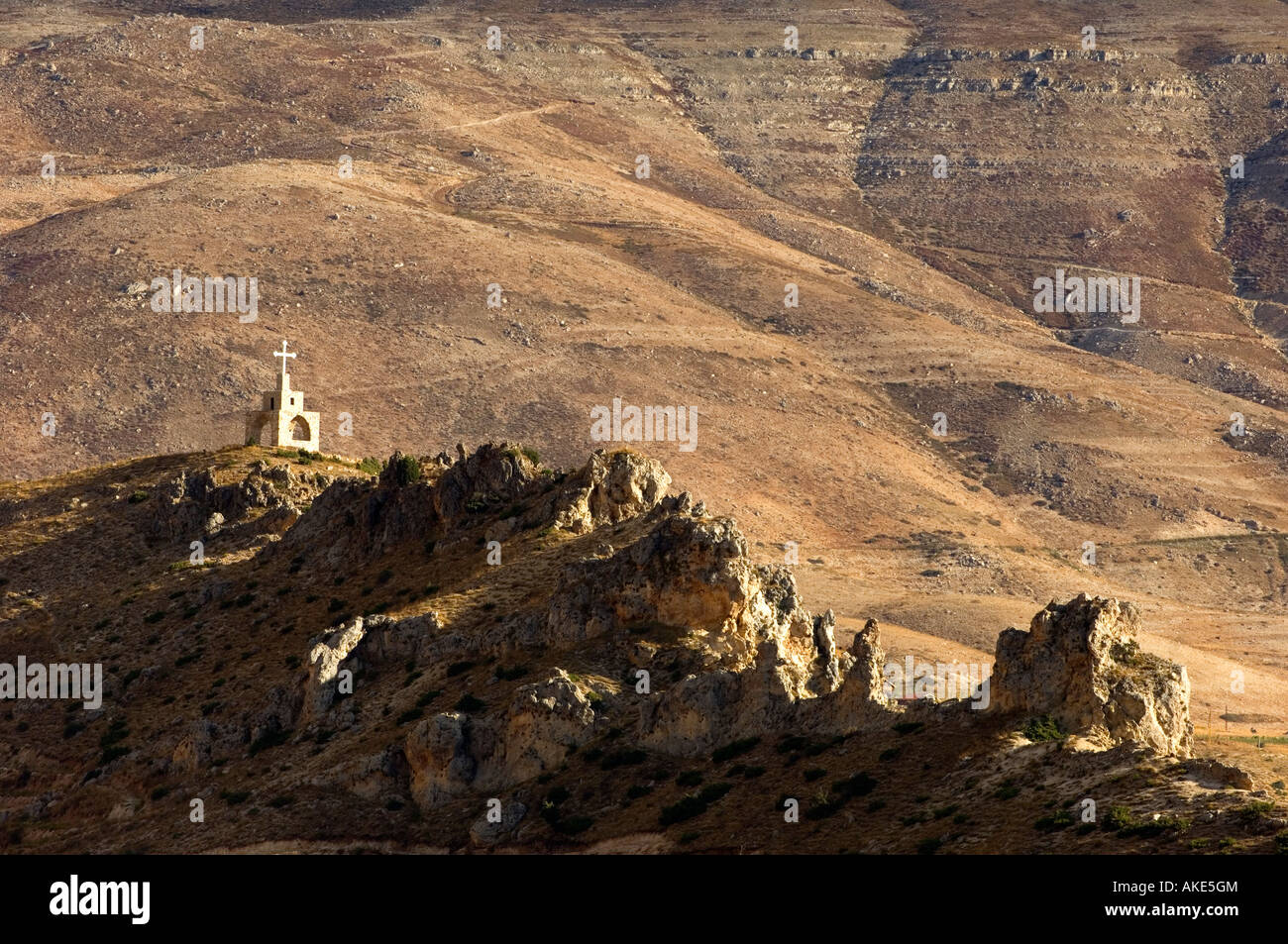 Christian shrine in a remote mountain Lebanon Middle East Asia Stock Photo