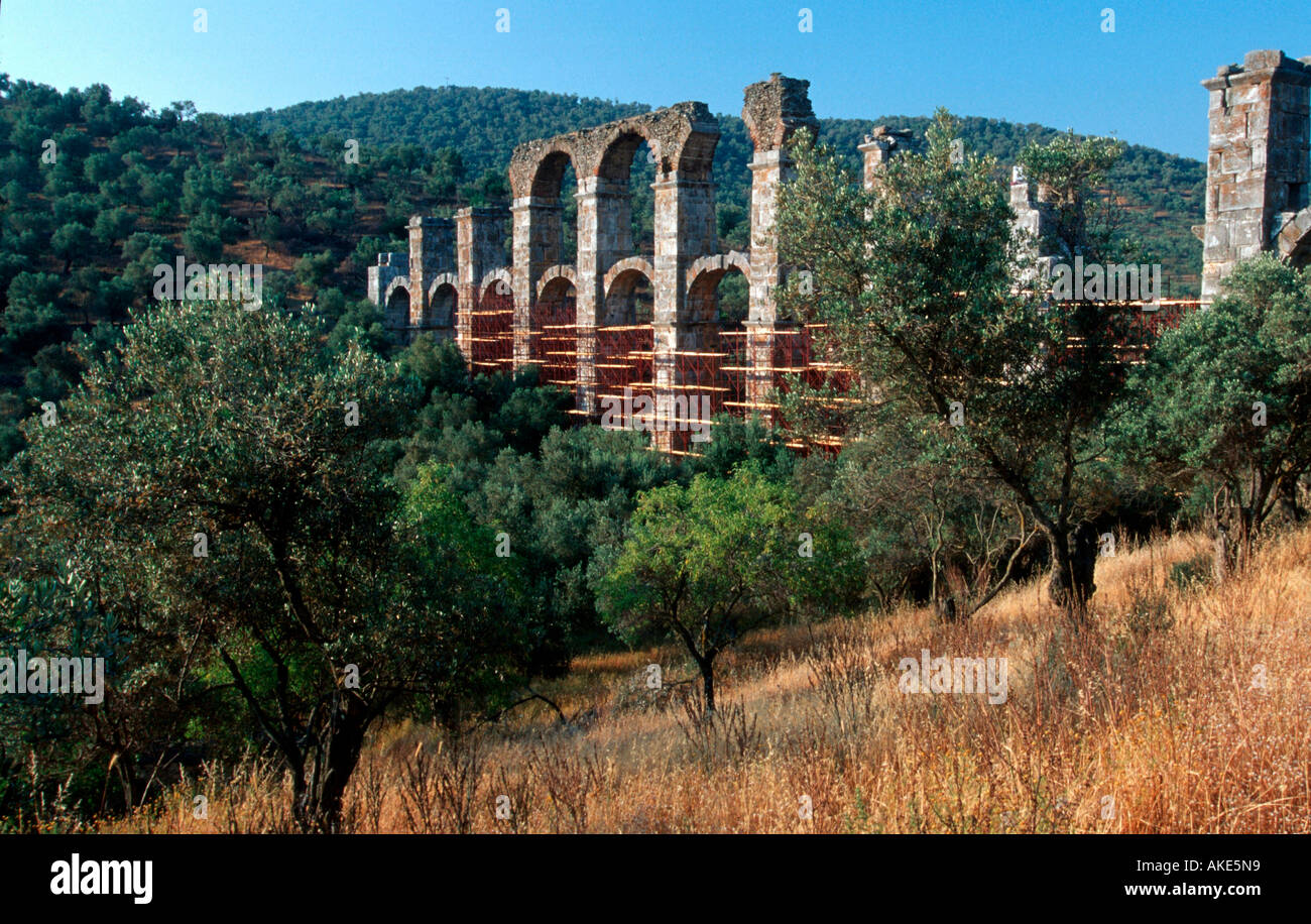 Griechenland, Insel Lesbos, Moria, römisches Aquädukt Stock Photo