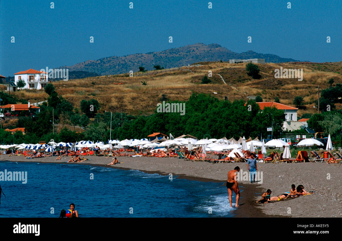 Europa, Griechenland, Lesbos, Petra, Anaxos Skoutarou, Anaxos-Strand Stock Photo