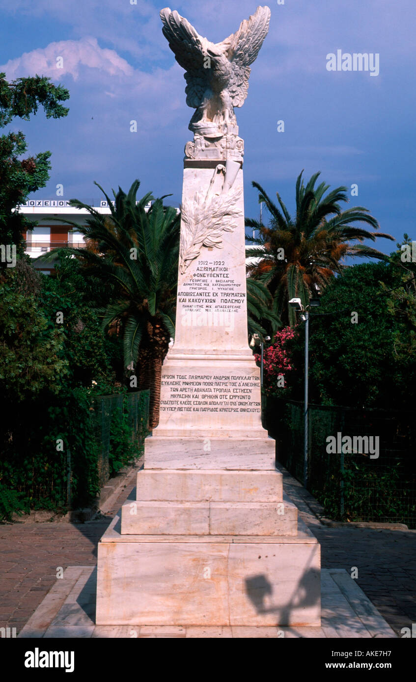 Europa, Griechenland, Lesbos, Plomari, Kriegerdenkmal Stock Photo