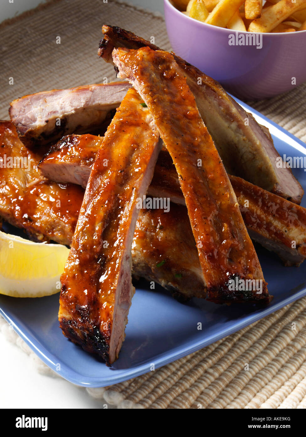 American pork spare ribs editorial food Stock Photo