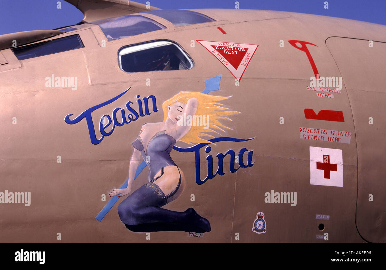 RAF HANDLEY PAGE VICTOR TANKER NOSE ART FROM GULF WAR Stock Photo