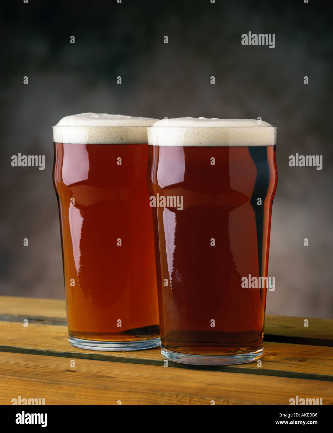 Two Pints of Real Ale Stock Photo
