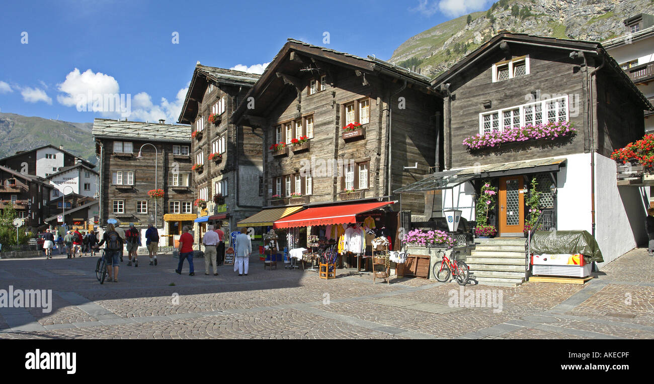 Shops in the centre of Zermatt Switzerland Stock Photo 8557422 Alamy