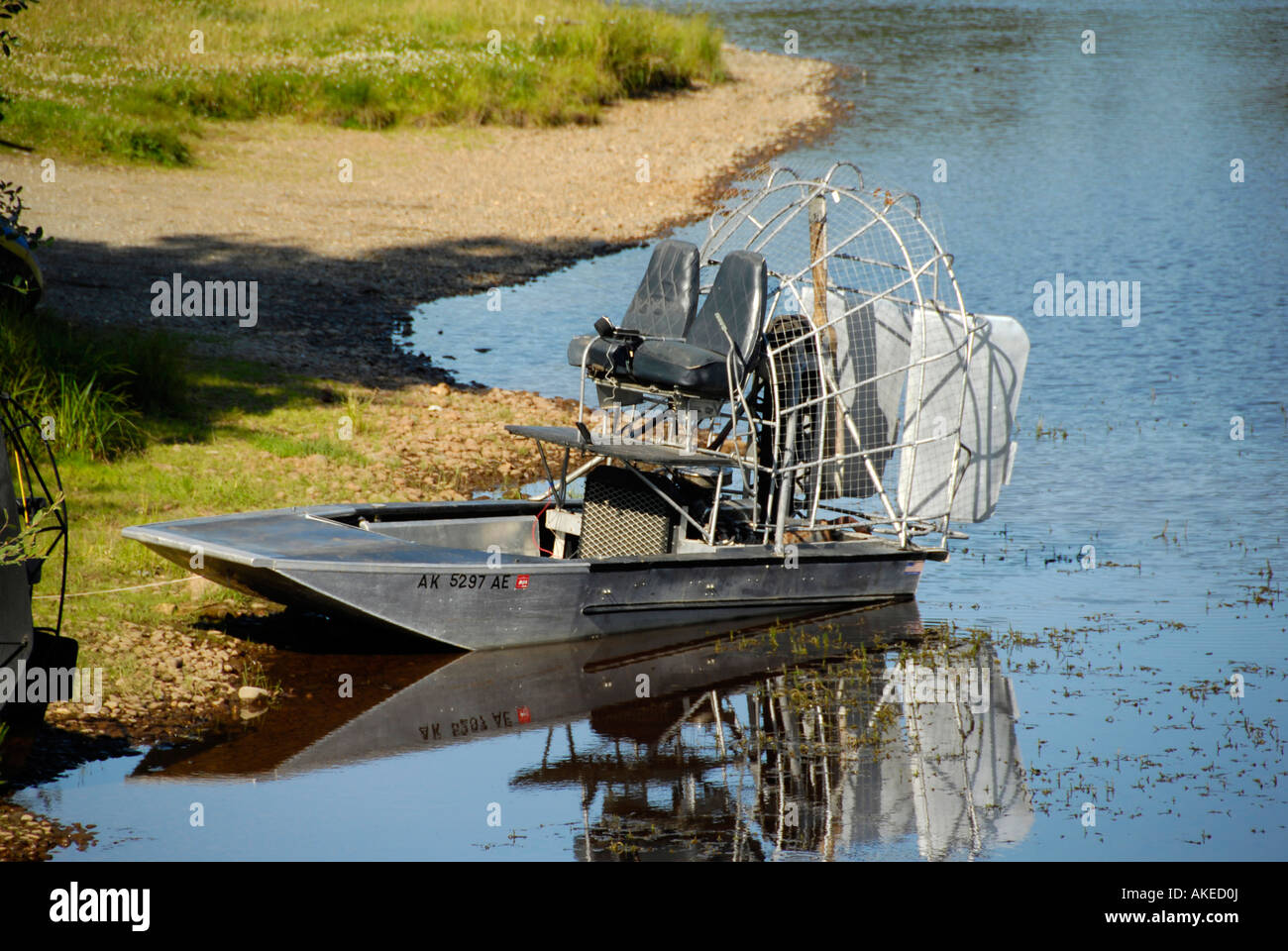 Airboat at Montana Creek Recreation Park near Trapper Creek Alaska AK U