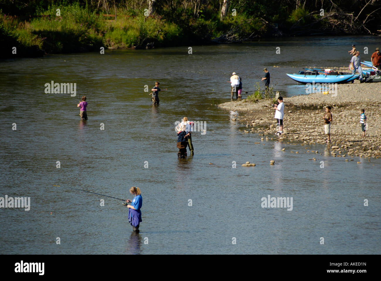 Fishing in Montana Creek Recreation Park near Trapper Creek Alaska AK U S United States Parks