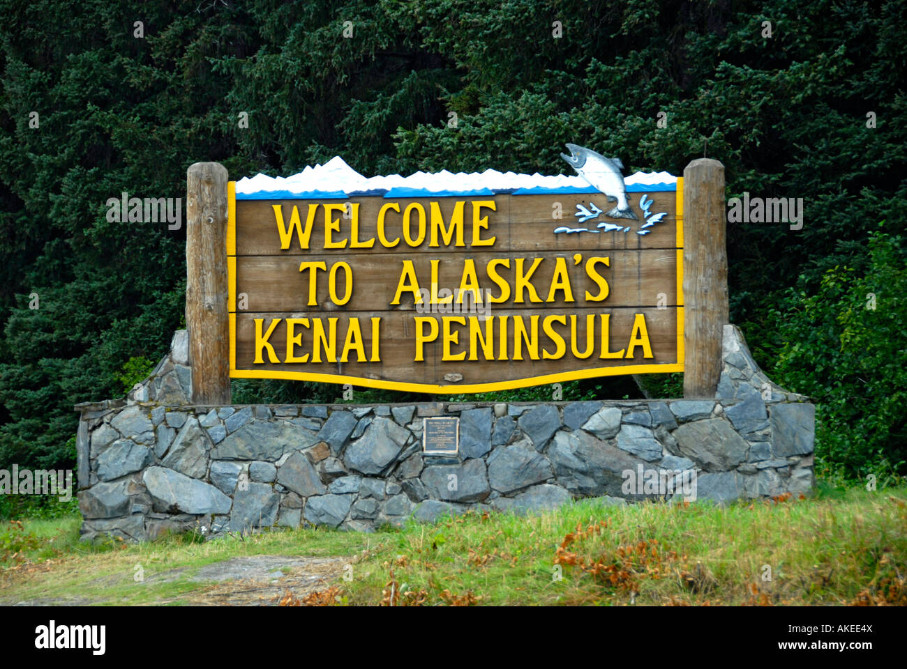sign to Kenai Peninsula Area Alaska AK U S United States Stock