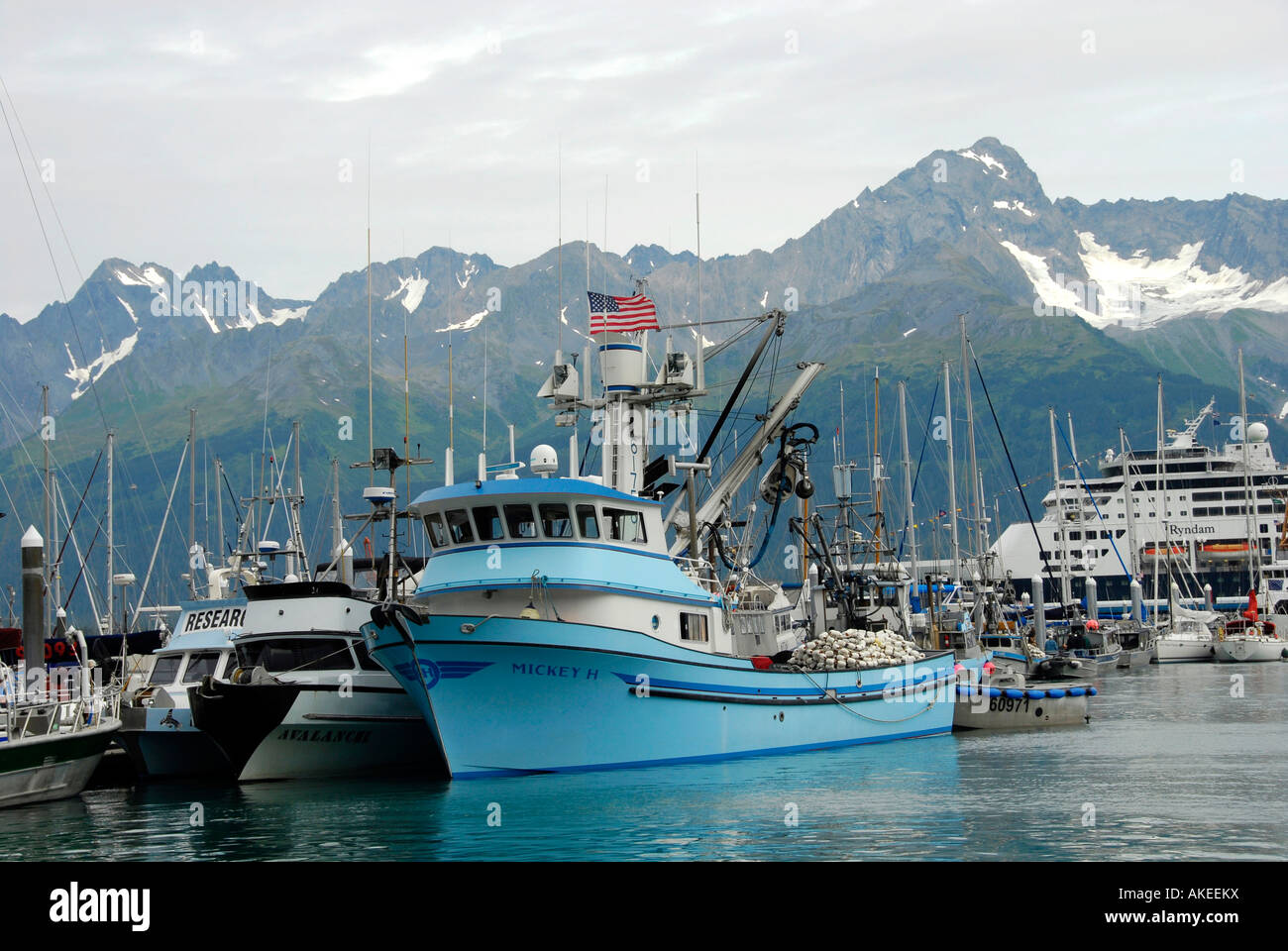 Charter Fishing Boat docked in Seward Alaska AK U S United States Kenai Peninsula Resurrection
