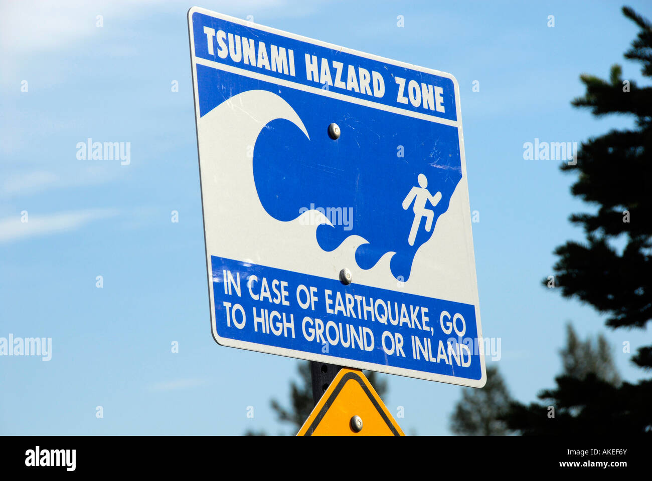 Tsunami warning evacuation zone