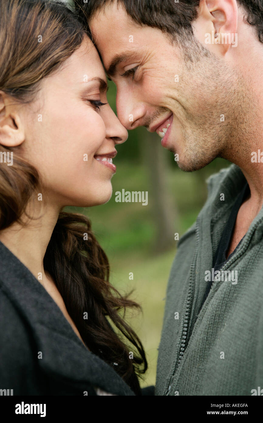 Couple rubbing noses Stock Photo Alamy