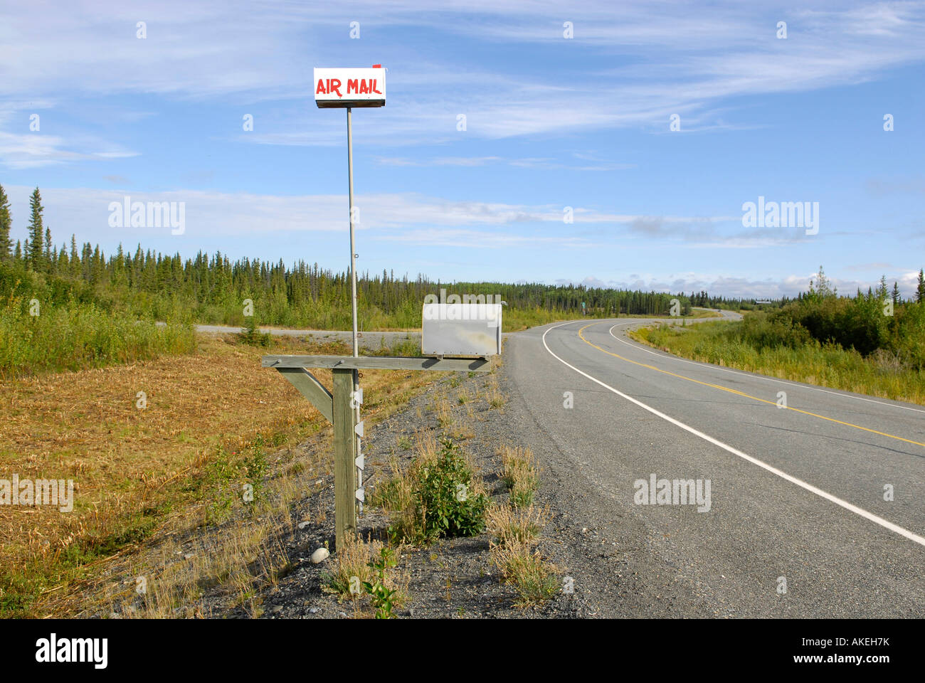 Airmail Air Mail mailbox along Richardson Highway Alaska AK U S United