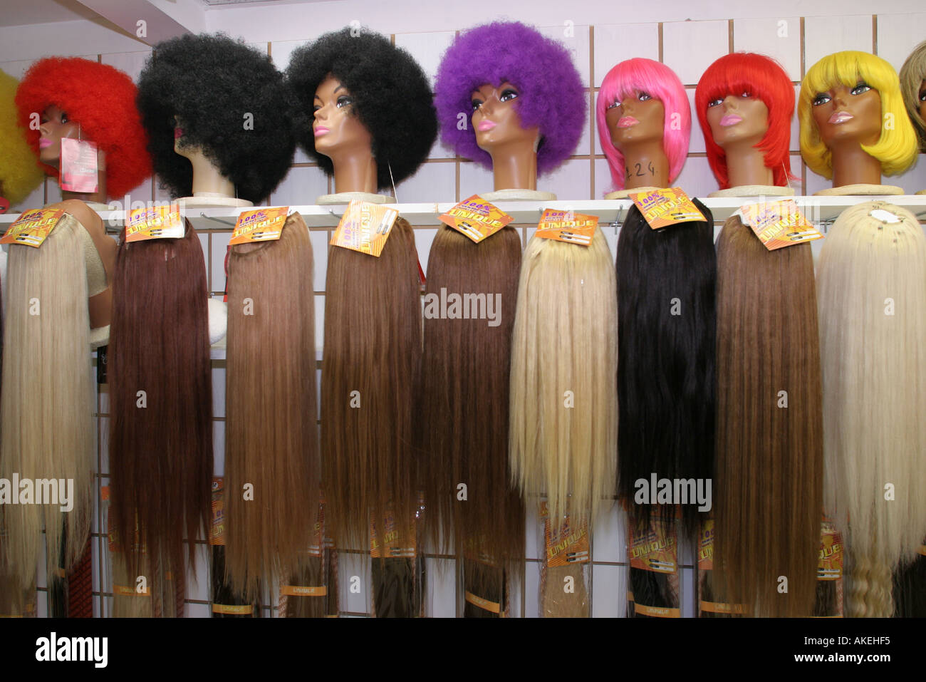 Display wigs group hi-res stock photography and images - Alamy