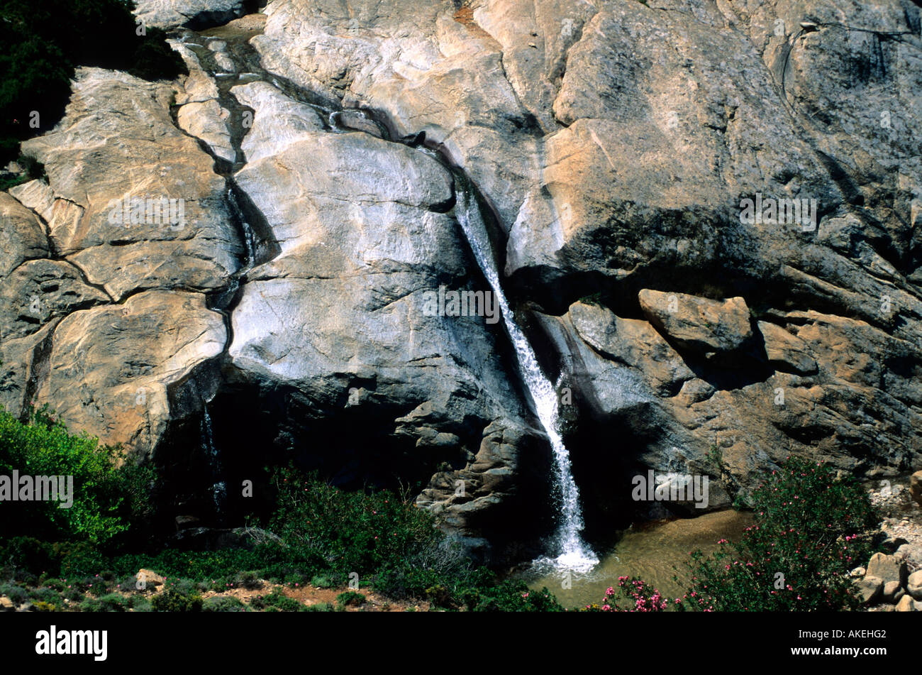 Griechenland, Ikaria, Wasserfall bei Kalamos an der Westküste Stock Photo