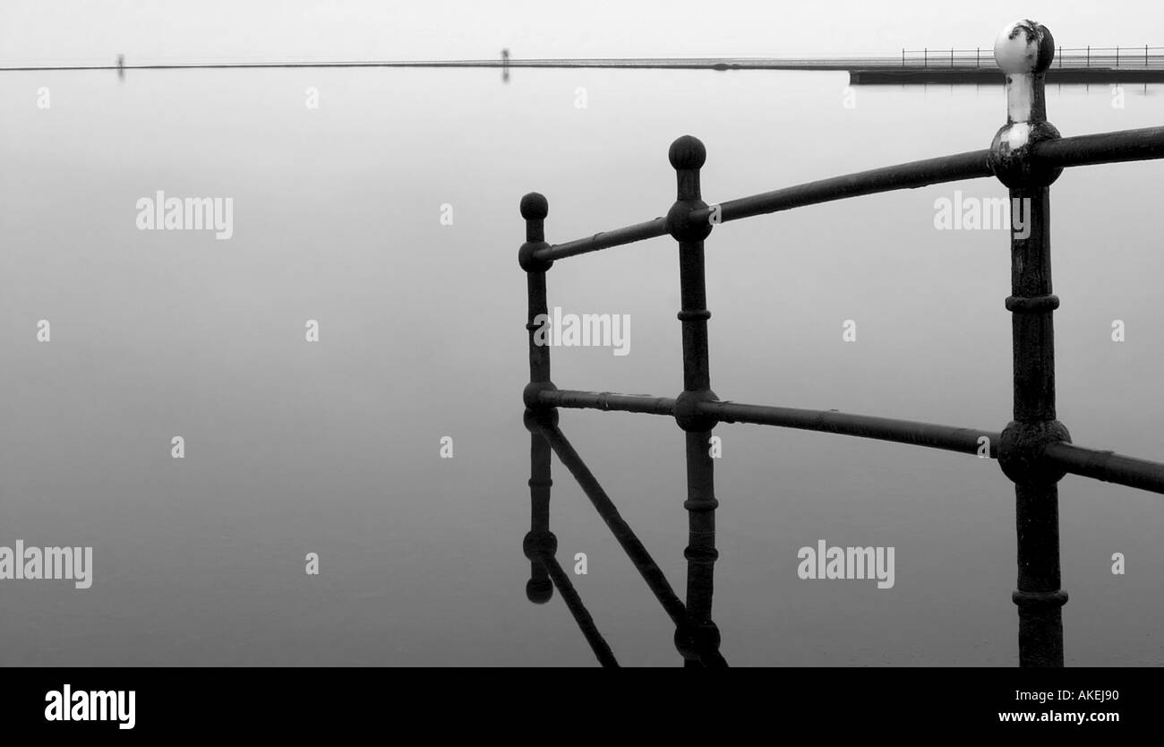 Walkway railings Black and White Stock Photos & Images - Alamy