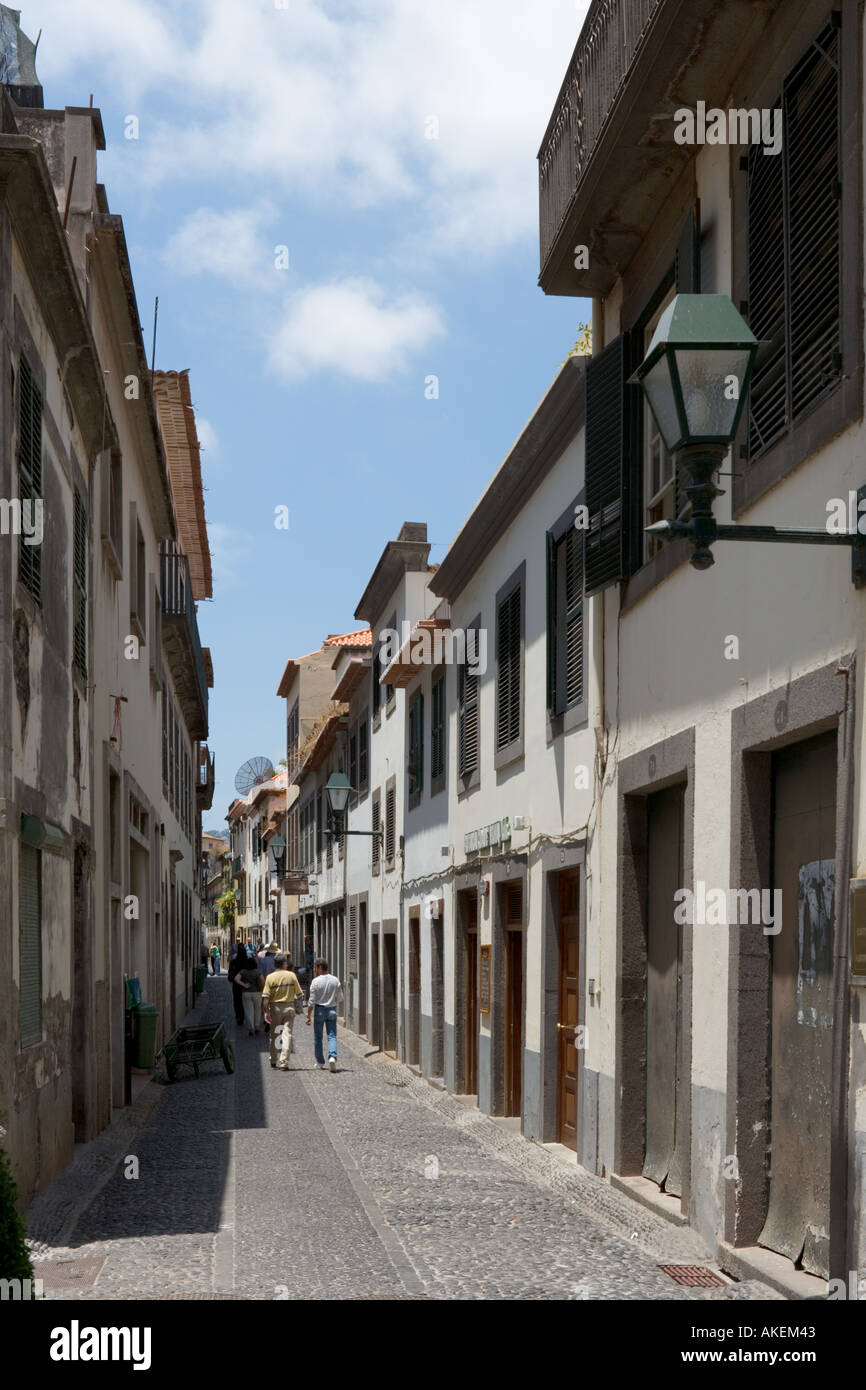 Street in the Old Town (Zona Velha), Funchal, Madeira, Portugal Stock Photo