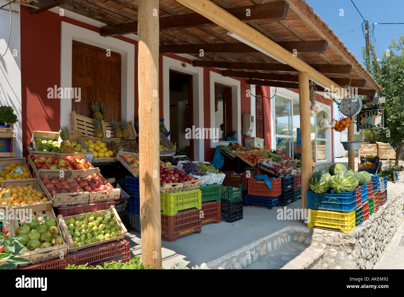 Village Shop, Vasilikos, Zakynthos, Ionian Islands, Greece Stock Photo