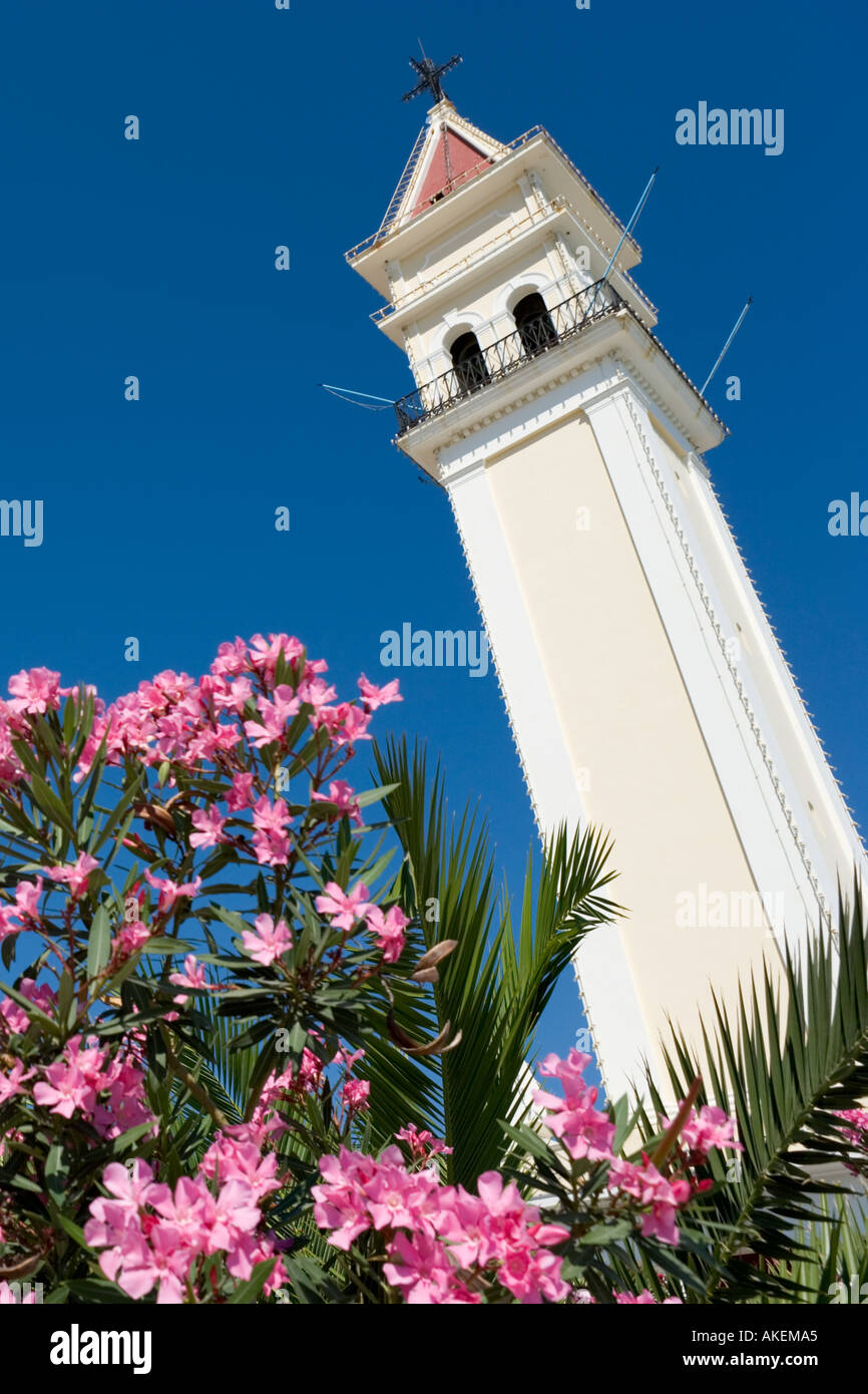 Church Tower, Seafront, Zakynthos Town, Zakynthos (Zante), Ionian Islands, Greece Stock Photo