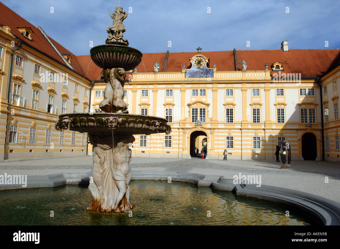 The Monastery at Melk Nr Vienna on the bank of the River Danube Stock Photo