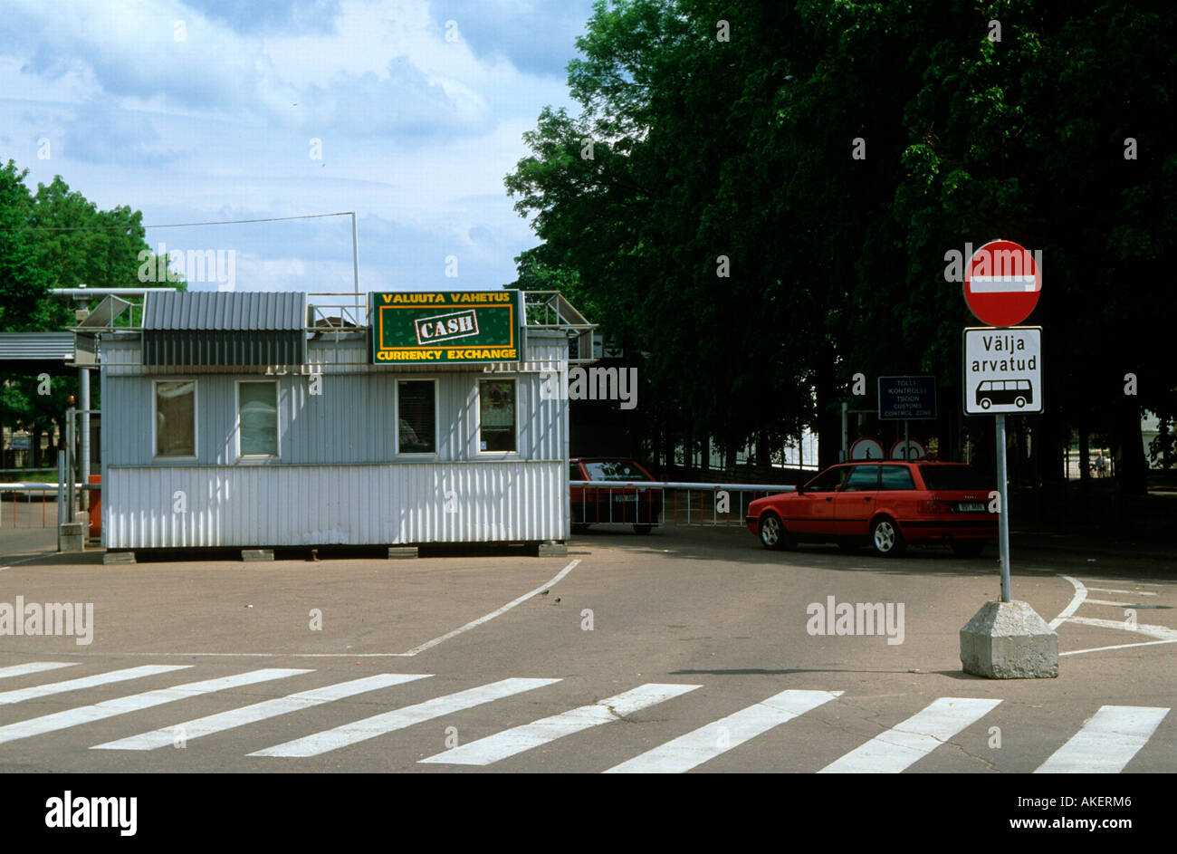 Estland, Narva (Narwa), estnische Genzstation Stock Photo