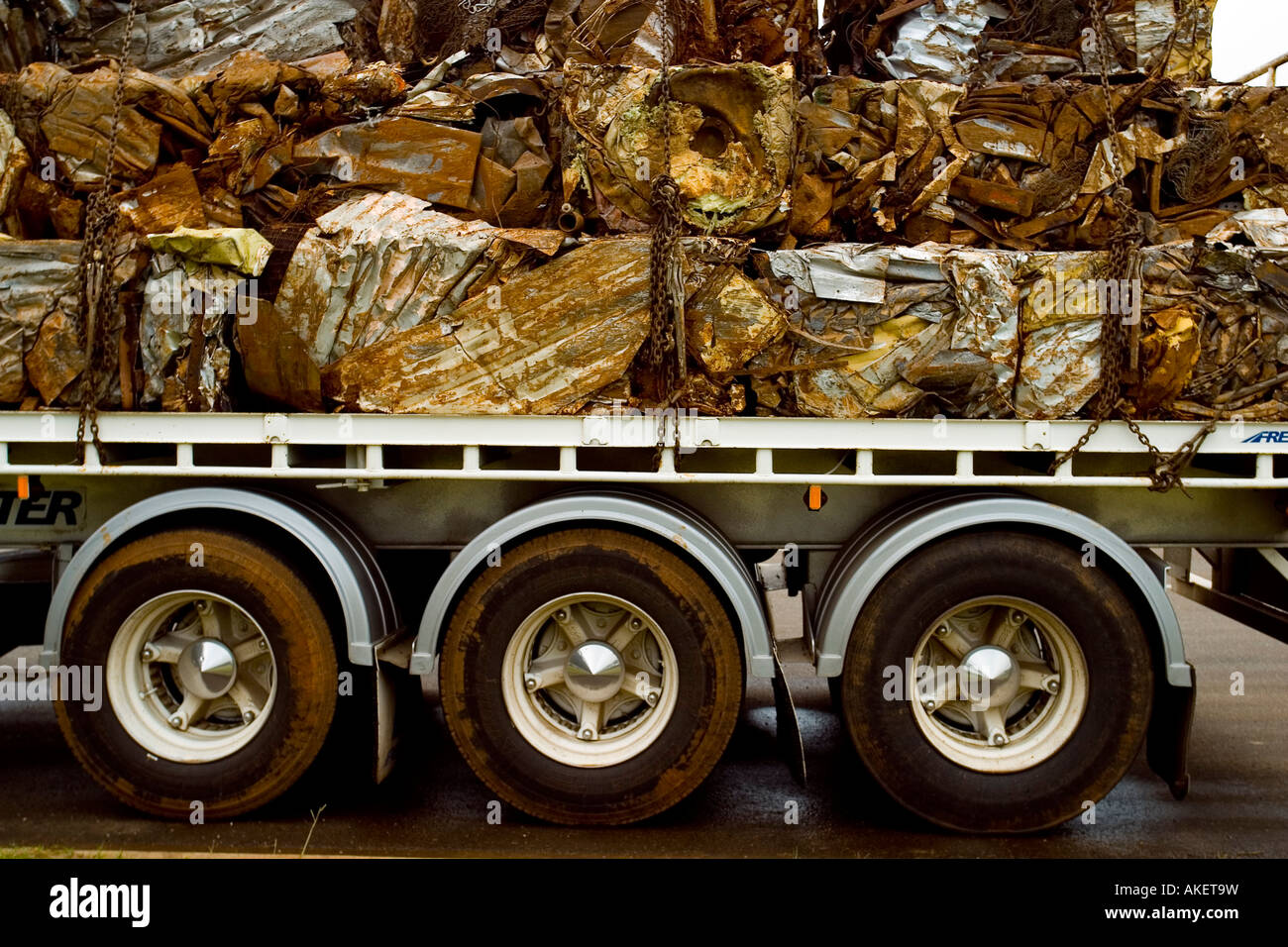 Crushed Steal prepared for recycling Stock Photo Alamy