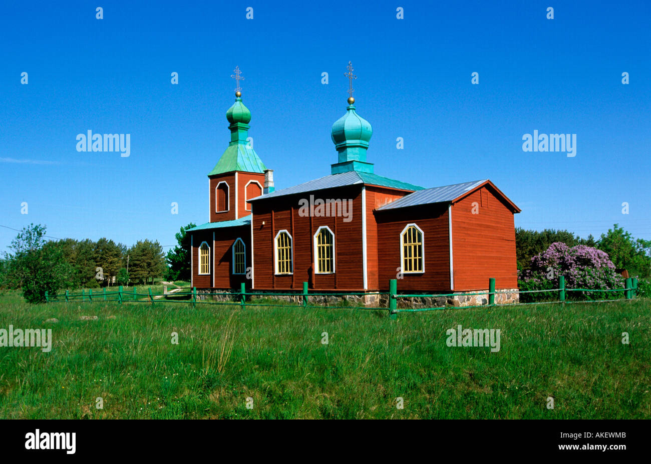 Estland, Insel Saaremaa, Metsküla, orthodoxe Kirche aus dem 19. Jahrhundert. Stock Photo