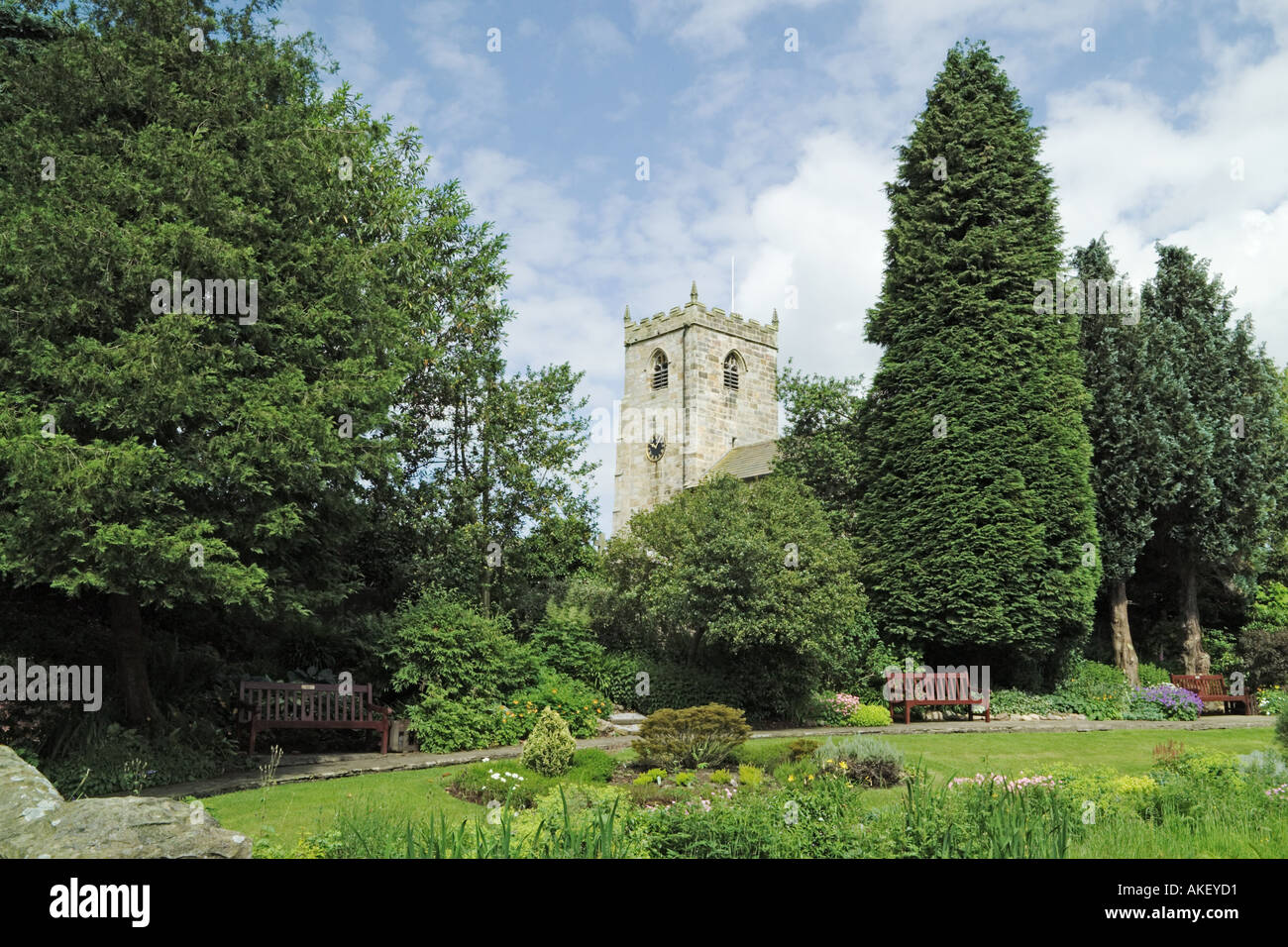 Church through the Trees Stock Photo - Alamy