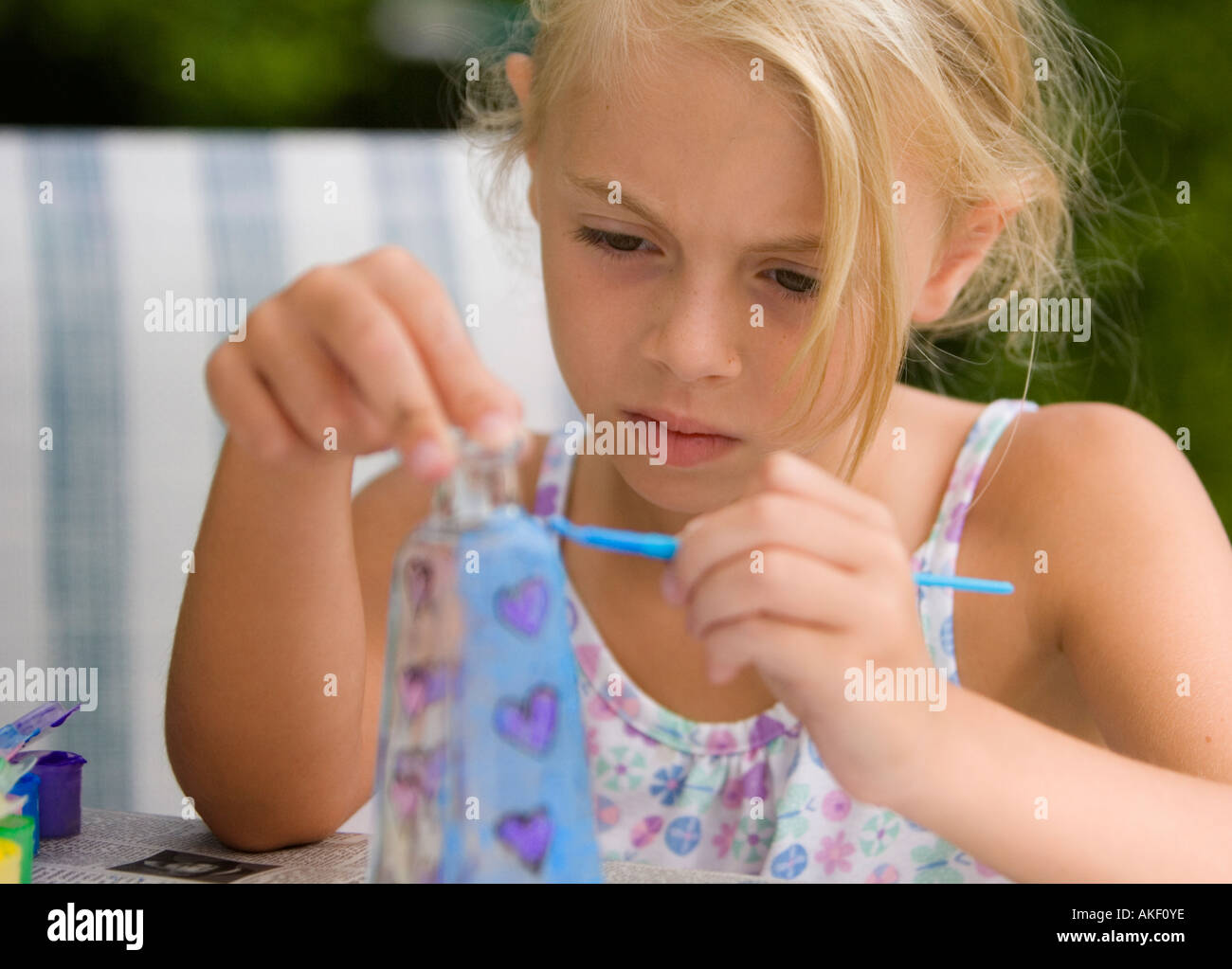 Eight Year Old Girl Painting High Resolution Stock Photography and ...