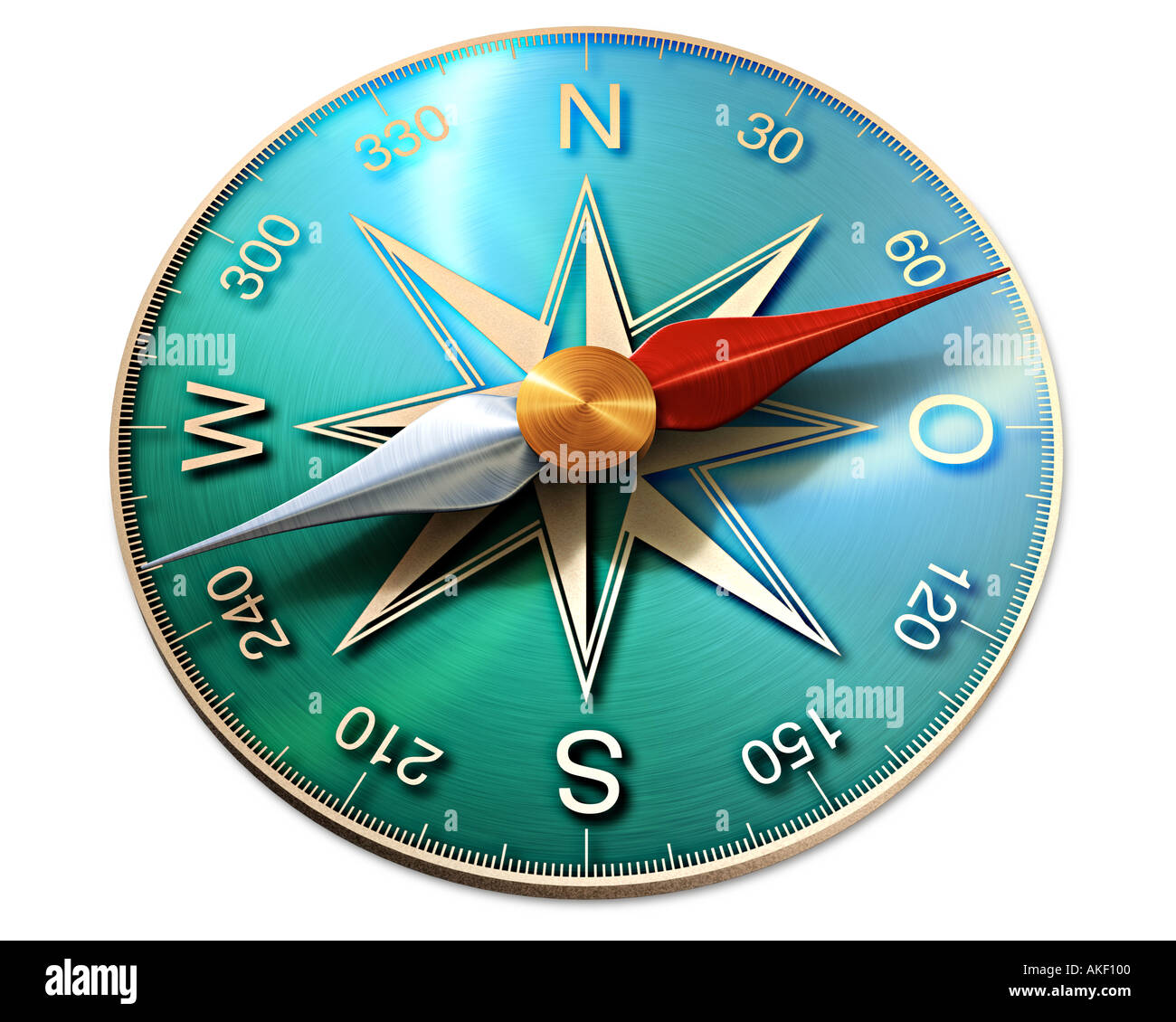 compass symbol of direction orientation showing the way to the future Stock Photo