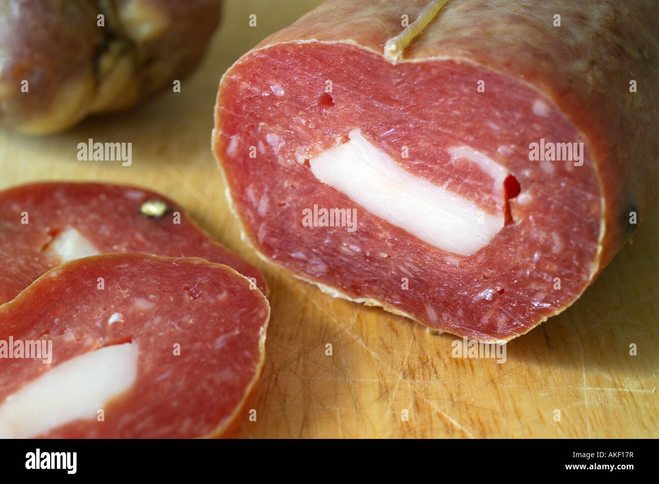 Soppressata di Gioi salami, Gioi Cilento, Campania, Italy Stock Photo