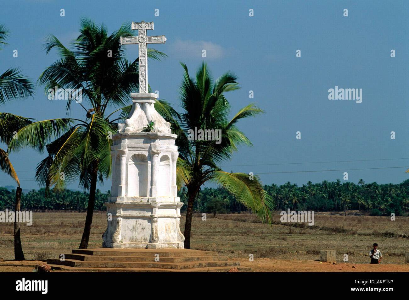 Indien, Goa, District Mormugoa, Wegkreuz Stock Photo