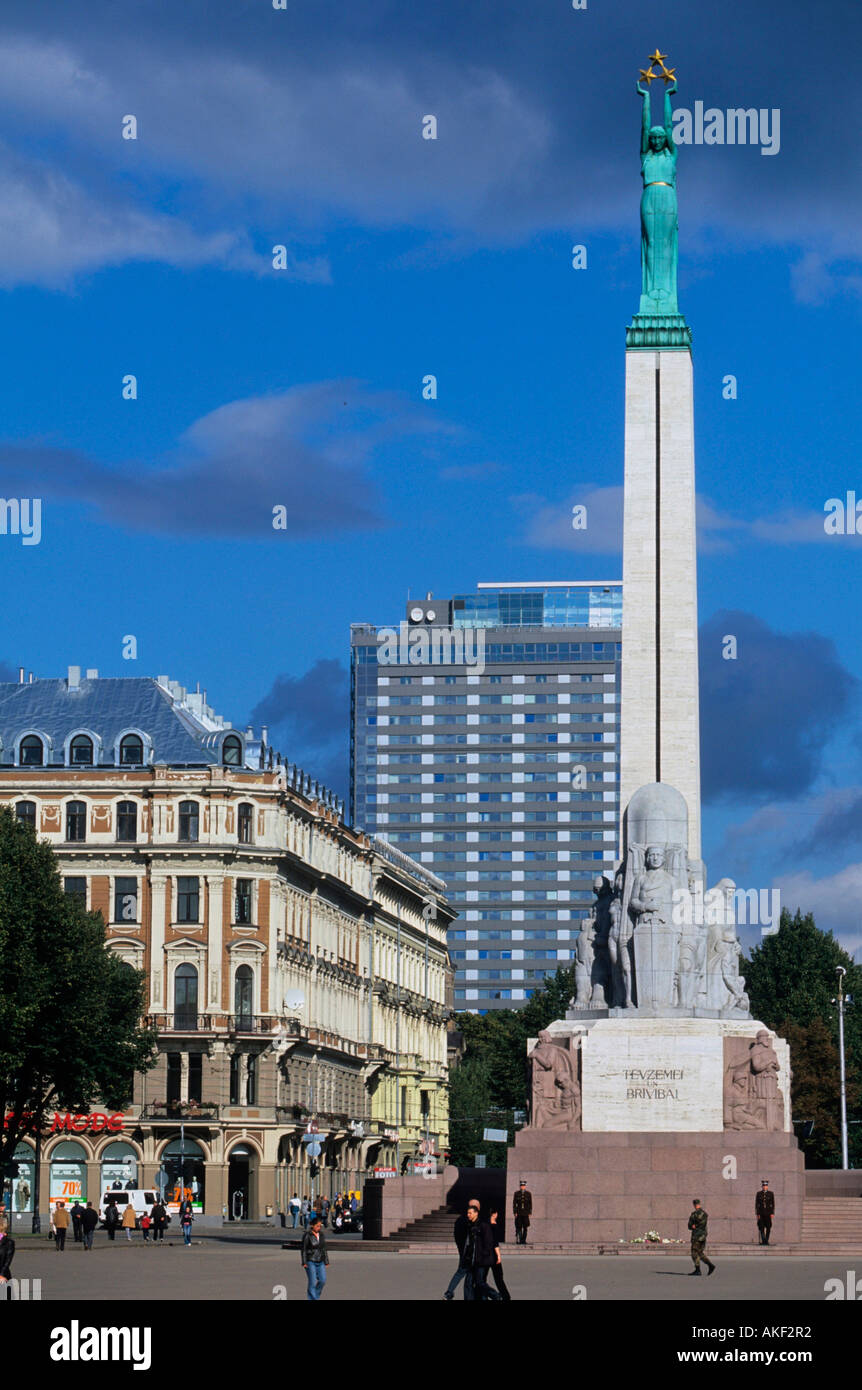 Lettland, Riga, Freiheitsdenkmal Stock Photo