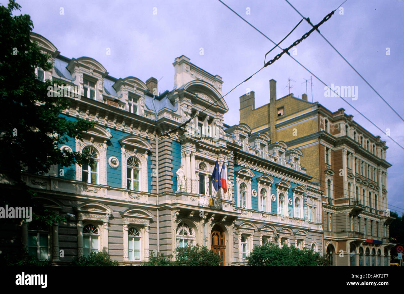 Lettland, Riga, Französische Botschaft, Raina Bulvaris Stock Photo