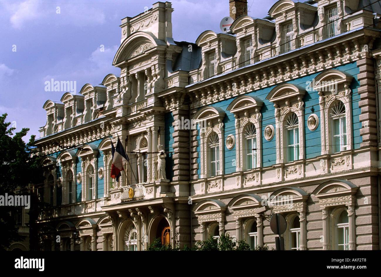 Lettland, Riga, Französische Botschaft, Raina Bulvaris Stock Photo