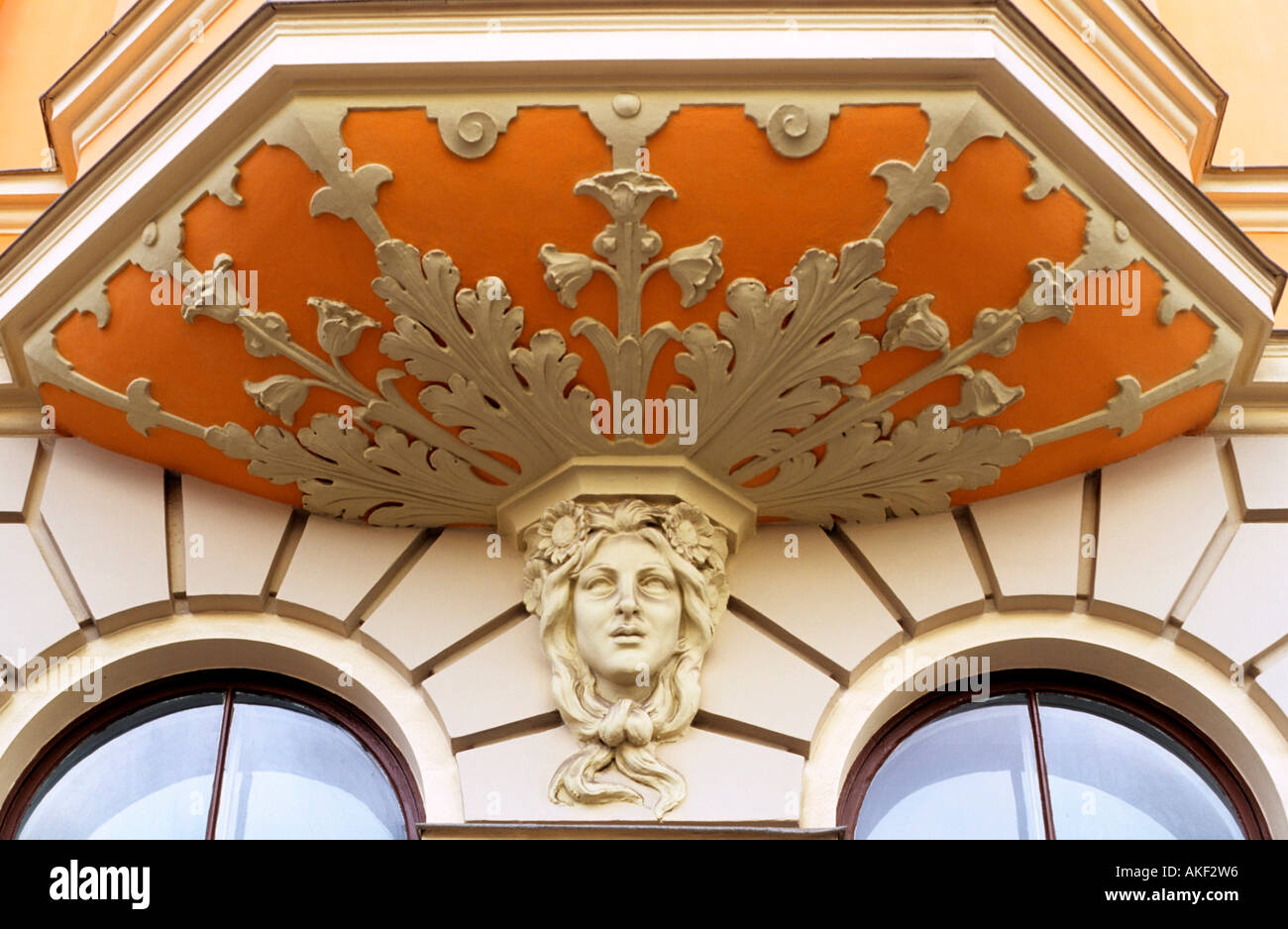 Lettland, Riga, Jugendstil-Architektur in der Elizabetes Iela 6 Stock Photo