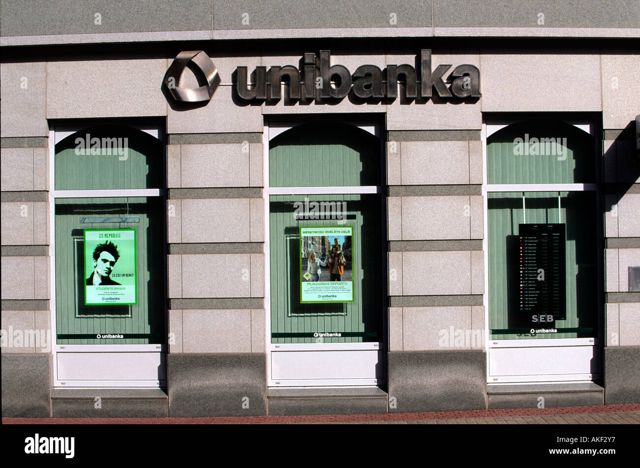 Lettland, Riga, Filiale der Unibanka in der Elizabetes Iela Stock Photo