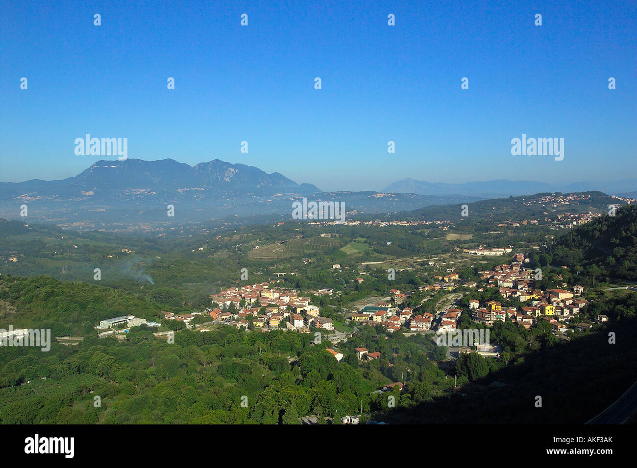 Landscape, Valley of Sabato river, Salza Irpina and Sorbo Serpico, Campania, Italy Stock Photo