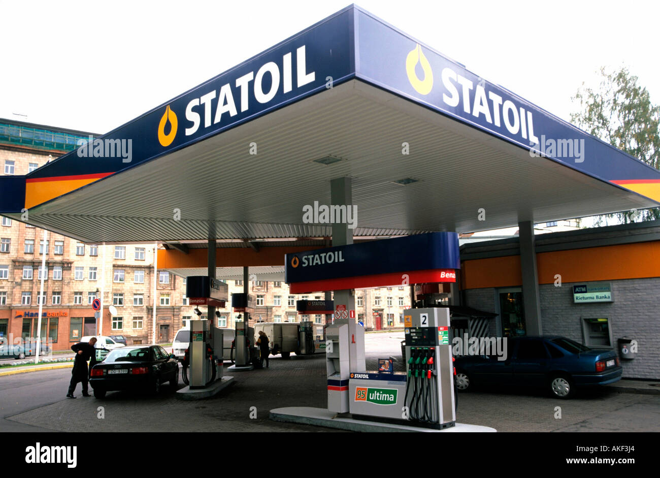 Lettland, Riga, Tankstelle Statoil Stock Photo