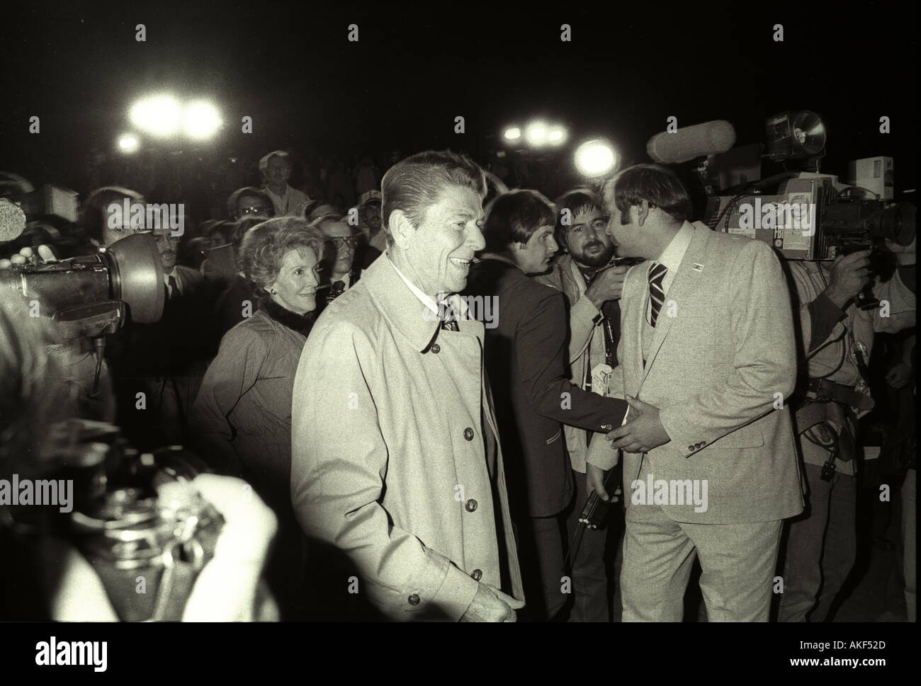 United States President Ronald Reagan Campaigning In 1980 At His Alma Mater Eureka College In