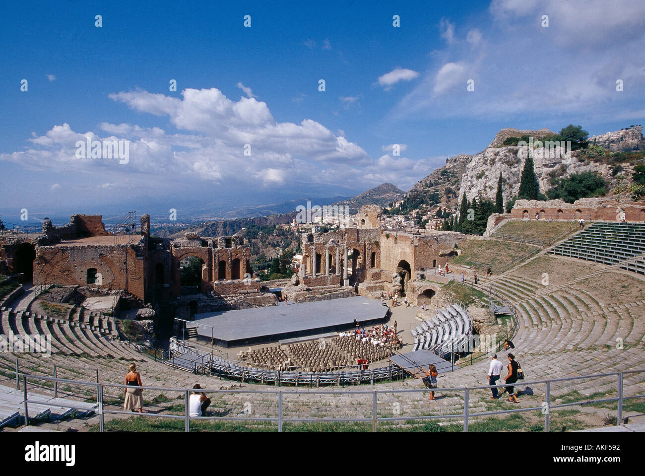 Teatro Greco, Roman Amphitheatre, Day Stock Photo