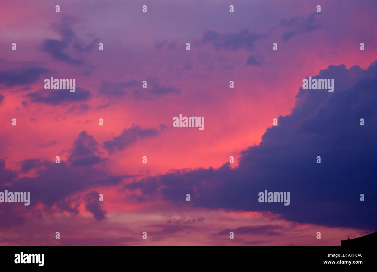 Sunset, Pink Sky & Clouds Stock Photo - Alamy