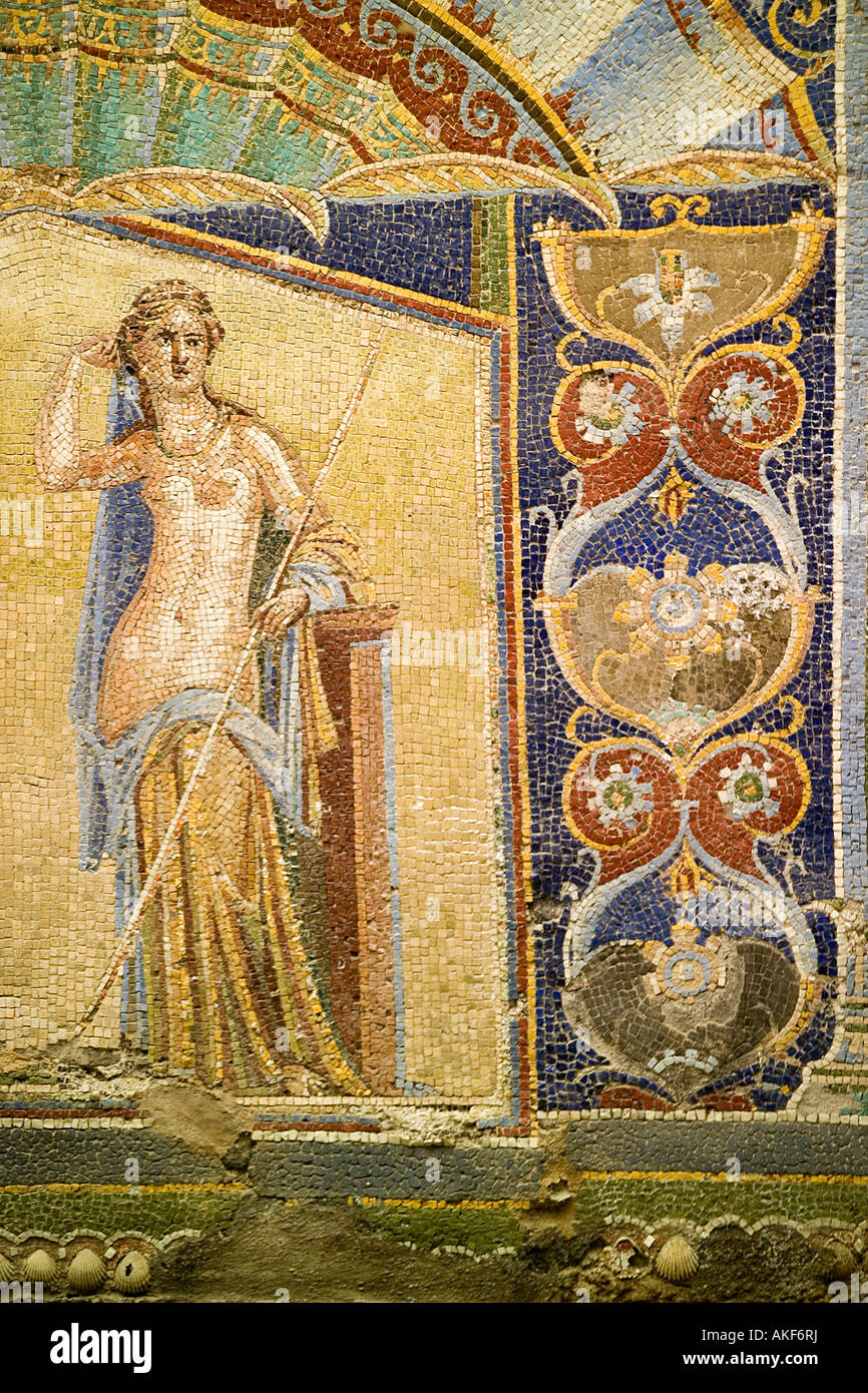 Mosaic, Casa di Nettuno e Anfitrite villa, Excavations, Ercolano, Campania,  Italy Stock Photo - Alamy