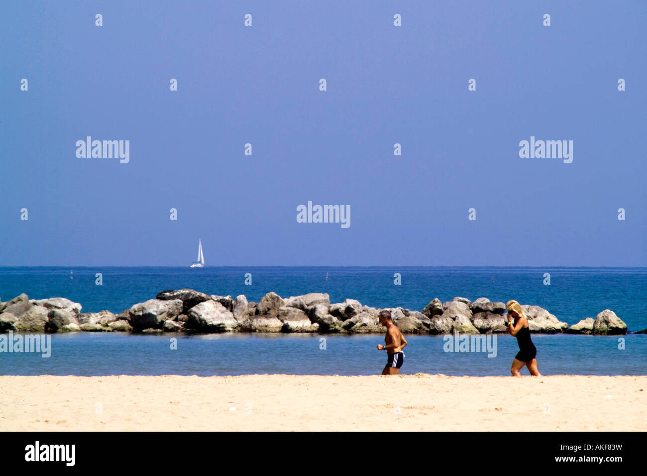 Beach, Riviera street, Pescara, Abruzzo, Italy Stock Photo - Alamy