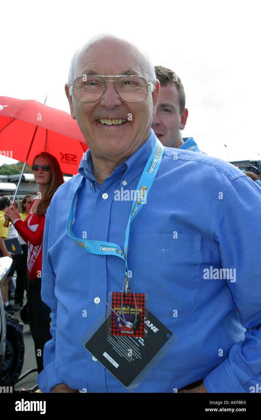 Murray Walker on the grid 2003 WSB Brands Hatch Stock Photo