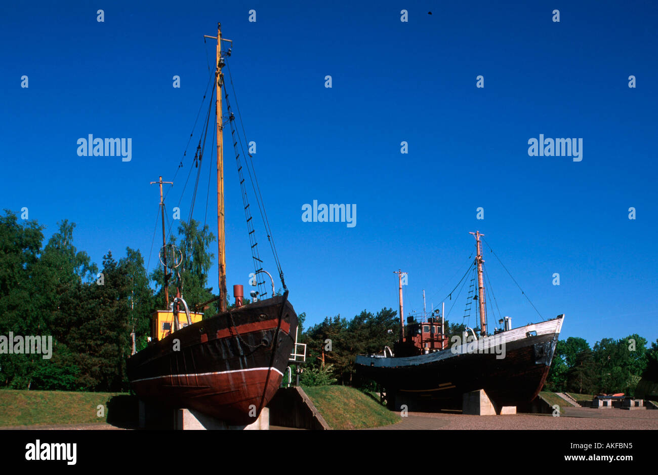 Osteuropa, Litauen, kurische Nehrung, Smiltyne (Sandkrug) gegenüber von Klaipeda, Museumsschiff Stock Photo